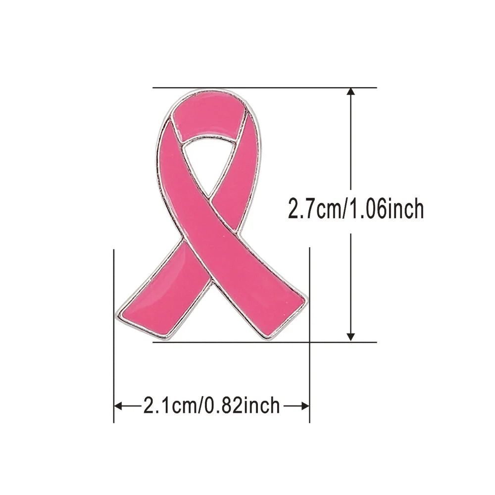 1Pcs/7Pcs/Lot Women's Jewelry Enamel Pink Ribbon Brooch Pins Breast Cancer Awareness Lapel Buttons Badges Hope Surviving Theme