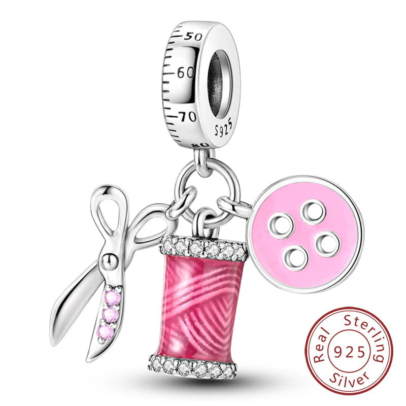Fit Original 925 Sterling Silver Charms Beads Wine Glass Coffee Cup Charms Pendant For Women Bracelet Charms DIY Jewelry Gift - élise & madelyn