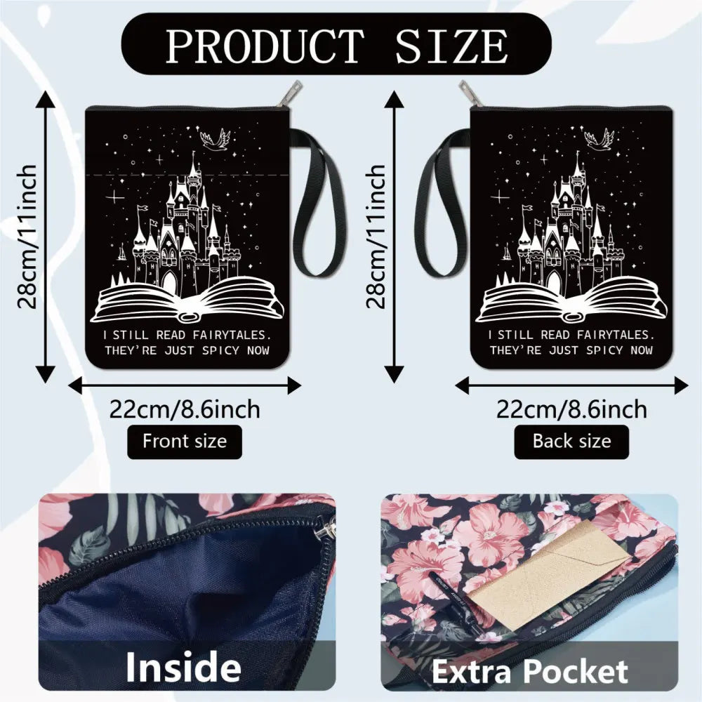 1pc Flower Book Sleeve Leaves Book Protector Plant Book Covers for Paperbacks Washable Fabric Cloth Book Cover with Zipper - élise & madelyn