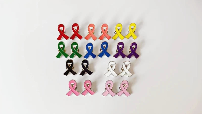 Awareness Ribbon Enamel Pin – Breast Cancer & Multi-Color Support Brooch (Pink, Purple, Blue & More)