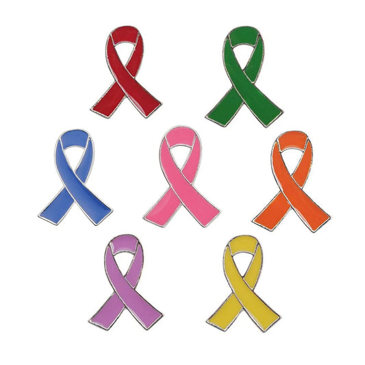 1Pcs/7Pcs/Lot Women's Jewelry Enamel Pink Ribbon Brooch Pins Breast Cancer Awareness Lapel Buttons Badges Hope Surviving Theme
