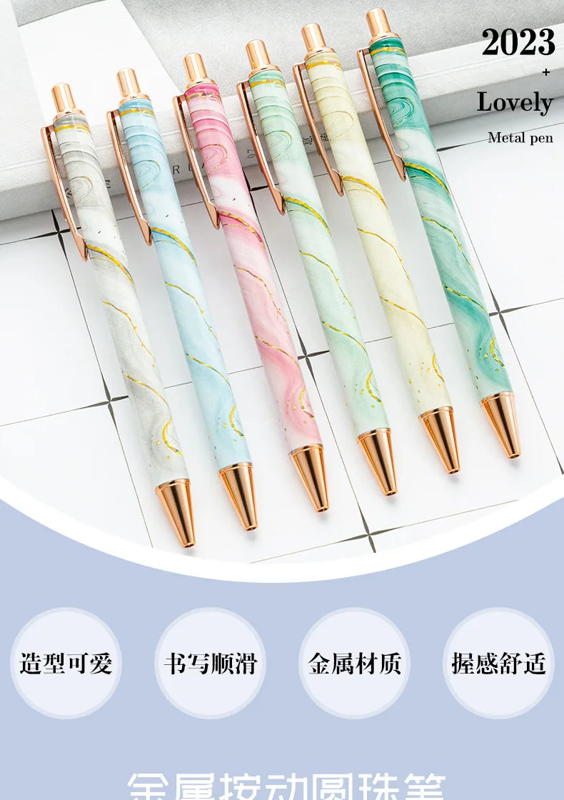 30PCS  Wholesale Metal Ballpoint Pen with Pressed Core Hotel Conference Advertising Pen Multi color Flower Film Ballpoint Pen - élise & madelyn