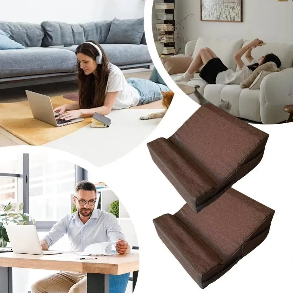 Ergonomic Laptop Pillow Stand – Soft Lap Desk with Hand Rest Support for Bed, Sofa & Reading