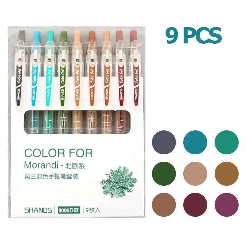 9/12 PCS Set Kawaii Color Gel Pen Set 0.5mm Ballpoint Pen for Diary School Stationery - élise & madelyn