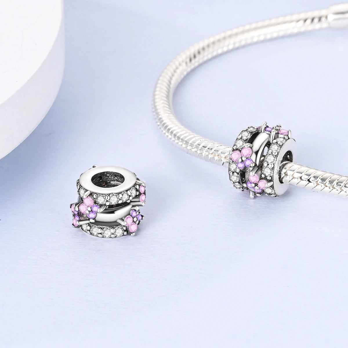 Charms Fit Original Beads 925 Sterling Silver Clip Charms Zircon Silicone Spacer Beads fit Bracelet Women DIY Gift - élise & madelyn