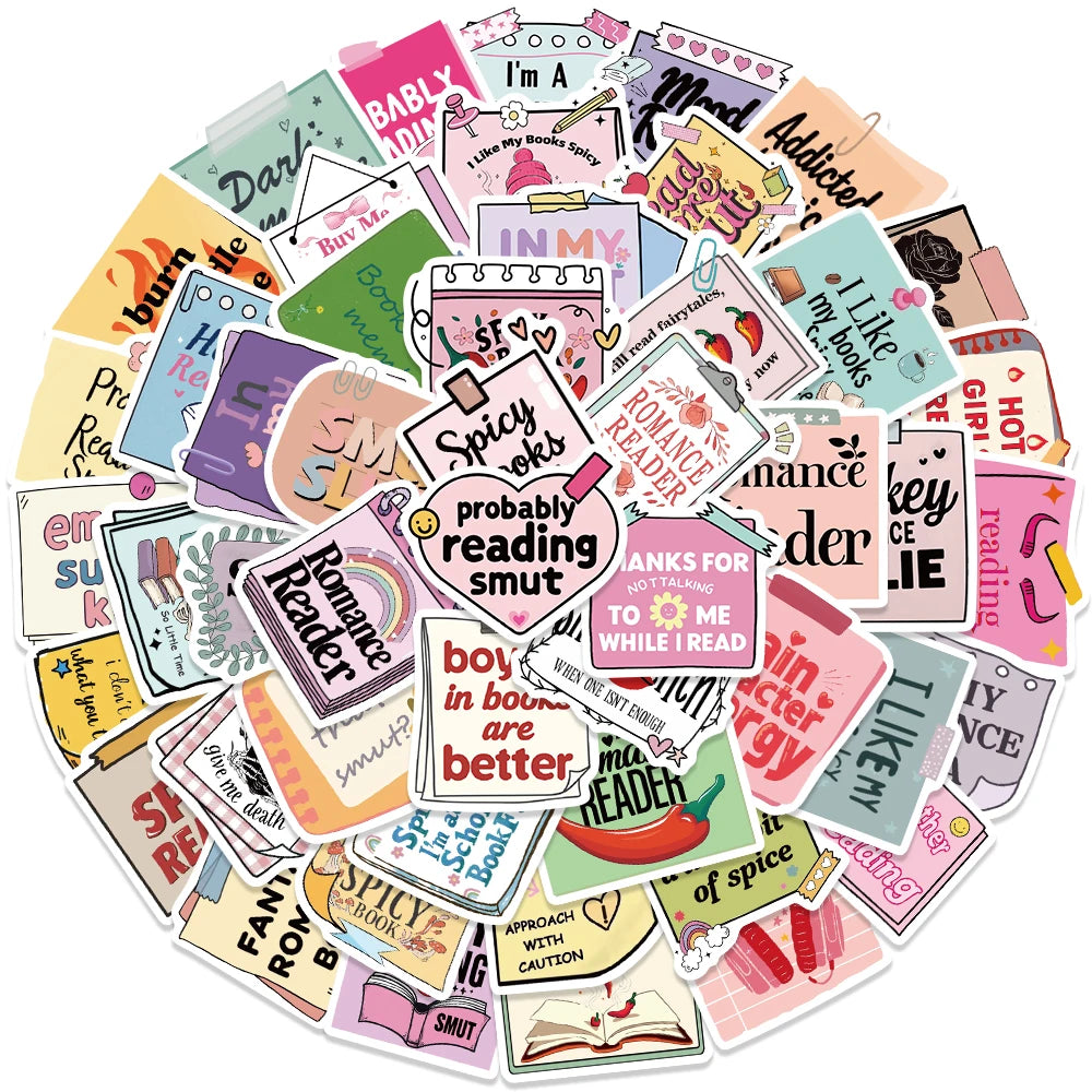 50PCS/pack Dark Romance Stickers Smutty Bookish Sticker Readers Adult Spicy Booktok Vinyl Decals Laptop IPAD Kindle Journal Deco - élise & madelyn