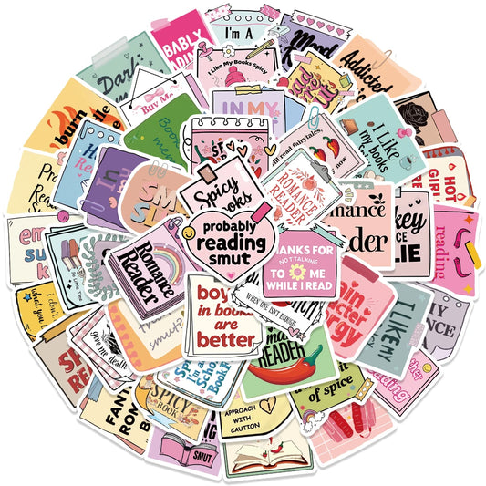 50PCS/pack Dark Romance Stickers Smutty Bookish Sticker Readers Adult Spicy Booktok Vinyl Decals Laptop IPAD Kindle Journal Deco - élise & madelyn