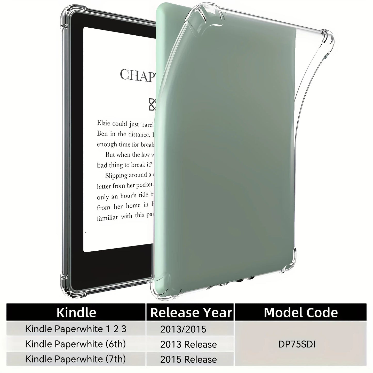 Clear Case for Kindle Paperwhite 6 5 4 3 2 1, for Kindle 11th/10th Generation, TPU Back Cover, Ultra Slim TPU Soft Cover - élise & madelyn