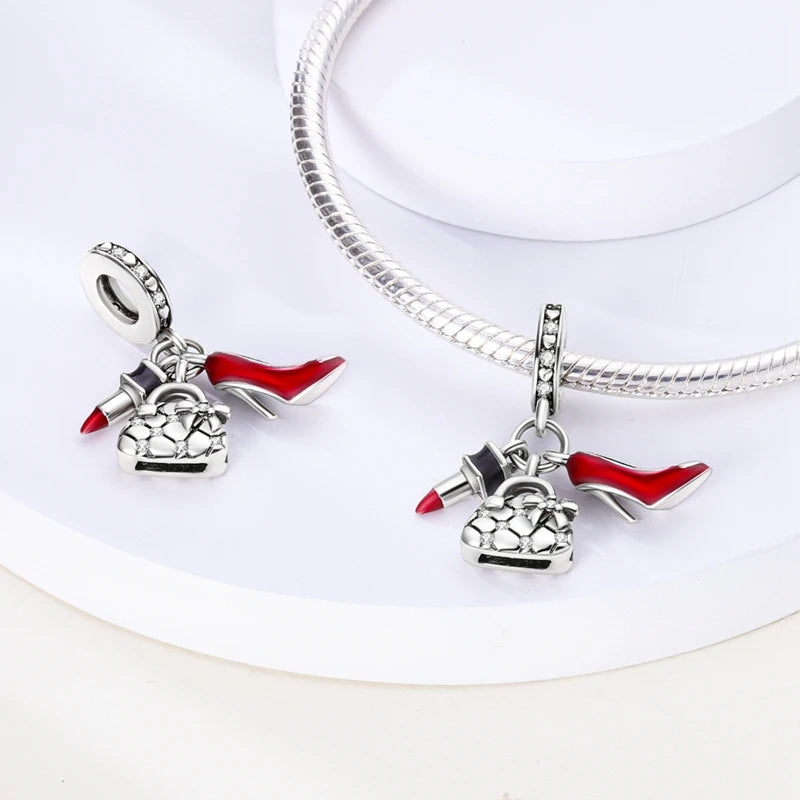 Fit Original 925 Sterling Silver Charms Beads Wine Glass Coffee Cup Charms Pendant For Women Bracelet Charms DIY Jewelry Gift - élise & madelyn