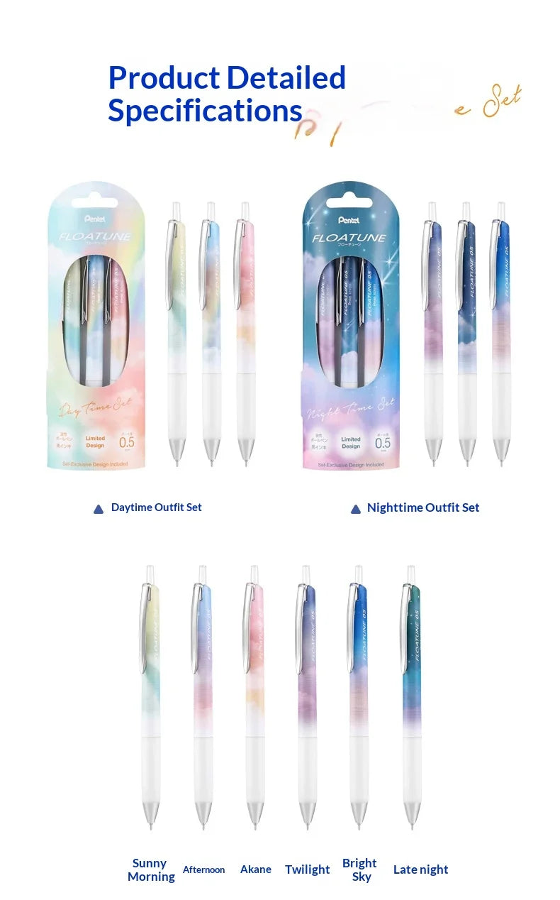 Pentel Oil-based Ballpoint Pen FLOATUNE Skyly Design Limited 0.5mm Black Ink Writing Gel Pen Student Office Stationery Japan