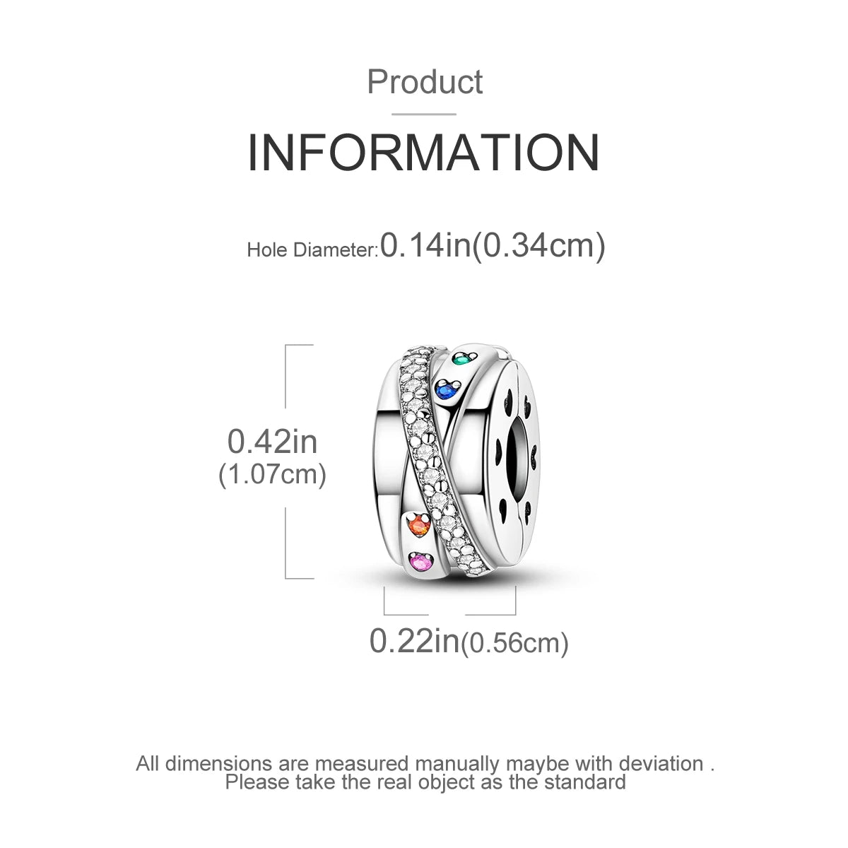 Charms Fit Original Beads 925 Sterling Silver Clip Charms Zircon Silicone Spacer Beads fit Bracelet Women DIY Gift - élise & madelyn