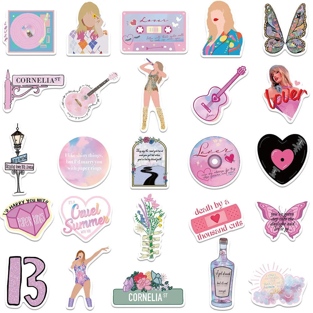 Aesthetic Pink Pop Star Sticker Packs — Waterproof Vinyl Decals for Laptops, Water Bottles & Journals - élise & madelyn