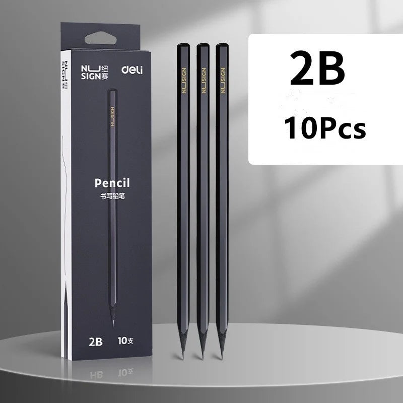 Black Wood Graphite Pencil Set HB 2B Black Lead Office Writing Pencil 10pcs Pack Gift Stationery - élise & madelyn
