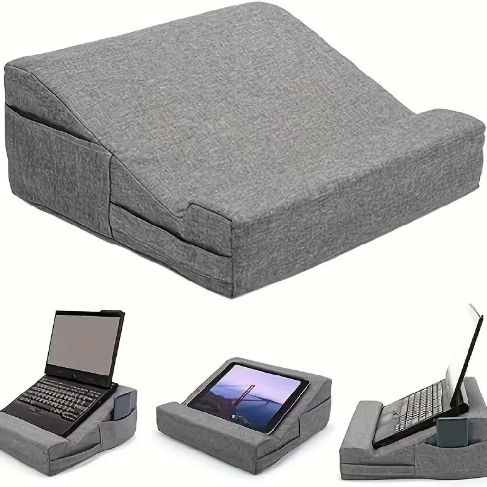Ergonomic Laptop Pillow Stand – Soft Lap Desk with Hand Rest Support for Bed, Sofa & Reading