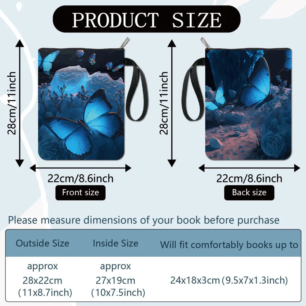 1 pc Sun Moon Star Book Sleeve with Zipper Galaxy Boho Book Protector Pouch for Paperback Black Space Waterproof Fabric - élise & madelyn