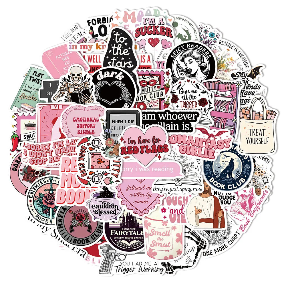 50/150PCS Romantic Reading Style Graffiti Star Covering Cartoon Stickers DIY Notebook Waterproof Stickers - élise & madelyn