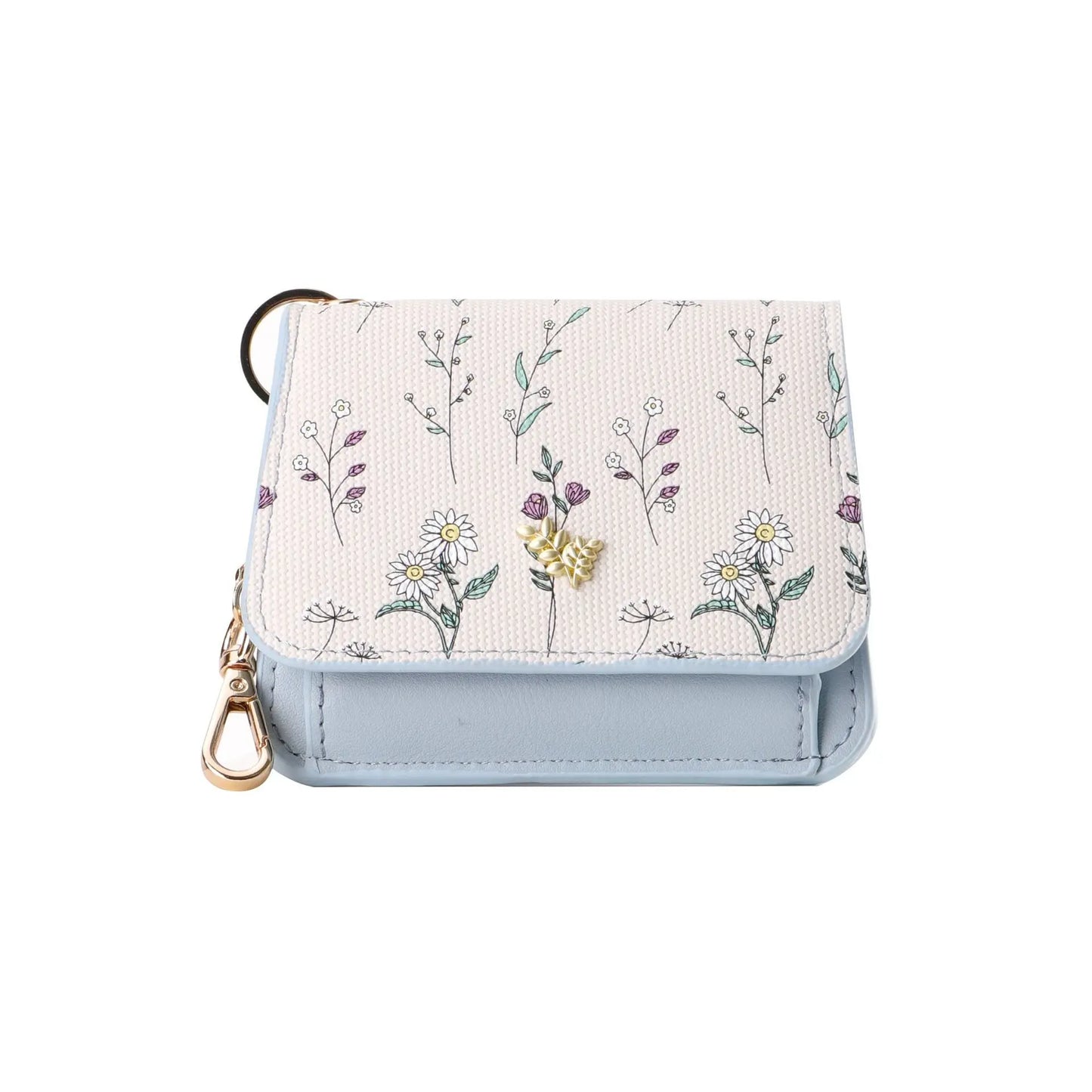 Card Bag Keychain Coin Purses Women's Compact Portable Change Bag Thin Design PU Leather Floral Print Coin Holders for Women - élise & madelyn