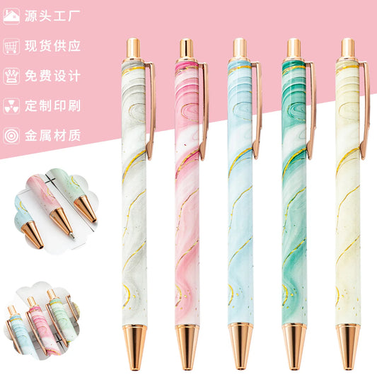 30PCS  Wholesale Metal Ballpoint Pen with Pressed Core Hotel Conference Advertising Pen Multi color Flower Film Ballpoint Pen - élise & madelyn