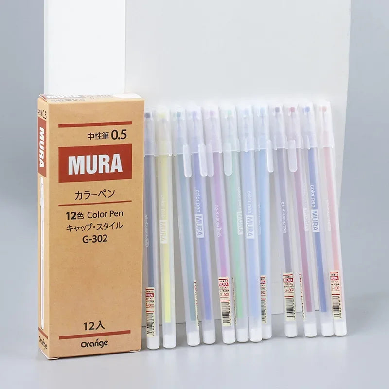9/12 PCS Set Kawaii Color Gel Pen Set 0.5mm Ballpoint Pen for Diary School Stationery - élise & madelyn