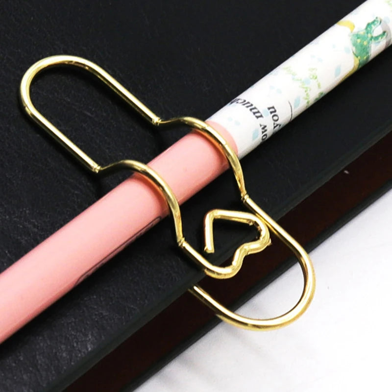 15pcs/set Love Model Paper Clip Metal Bookmark Photo Flipchart Memo Ticket Holder Office School Stationery Supplies - élise & madelyn