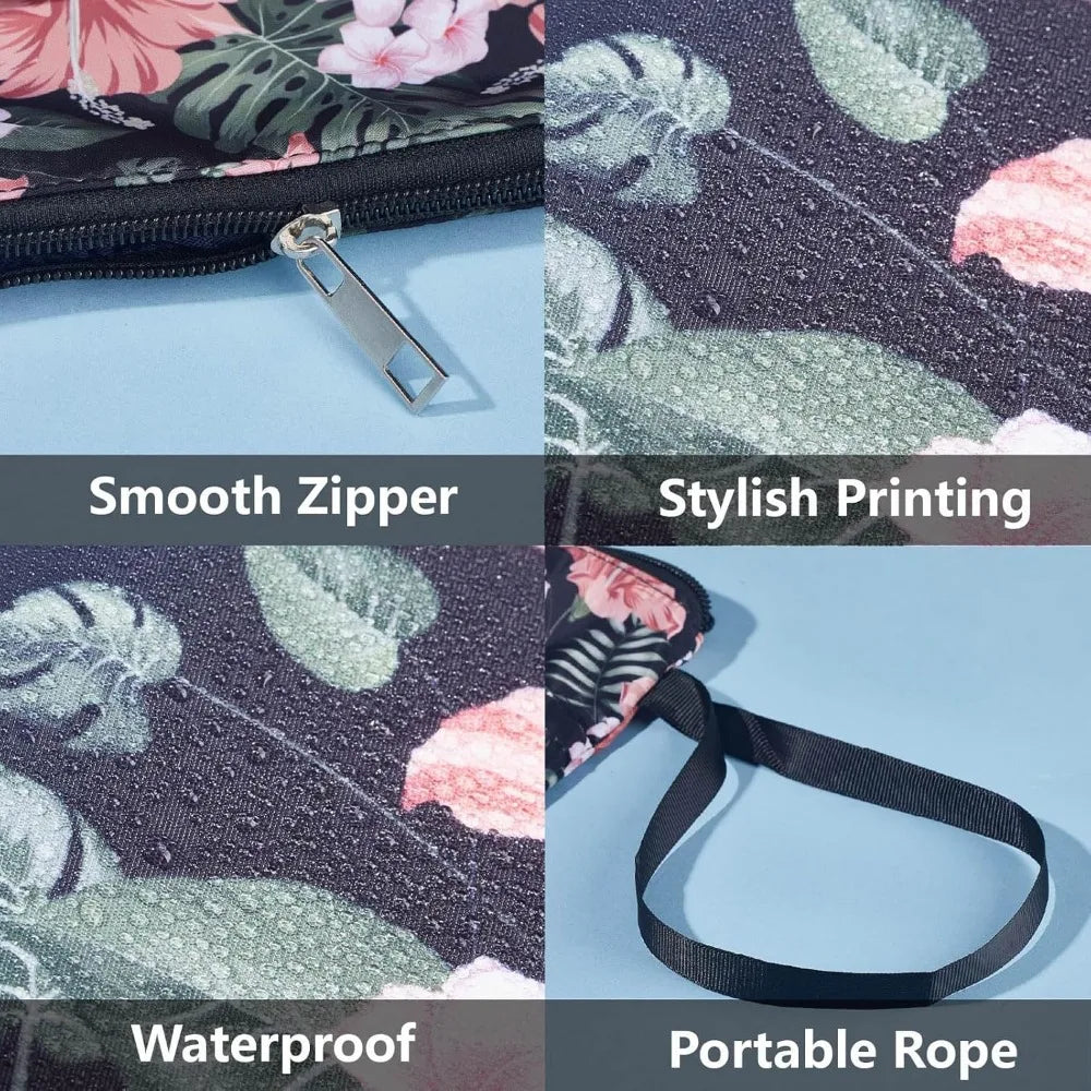 1pc Black Book Sleeves Flower Leaf Book Covers Book Protector for Paperbacks Washable Fabric Cloth Book Cover with Zipper - élise & madelyn