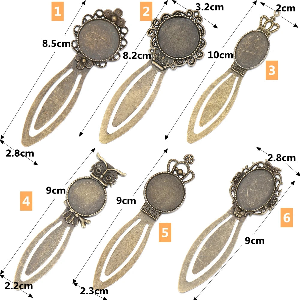 1PC Antique Bronze Oval Style Iron Metal Bookmark Vintage Retro Handmade Bookmark for Cabochon Cameo DIY Bookmark Student Gifts - élise & madelyn
