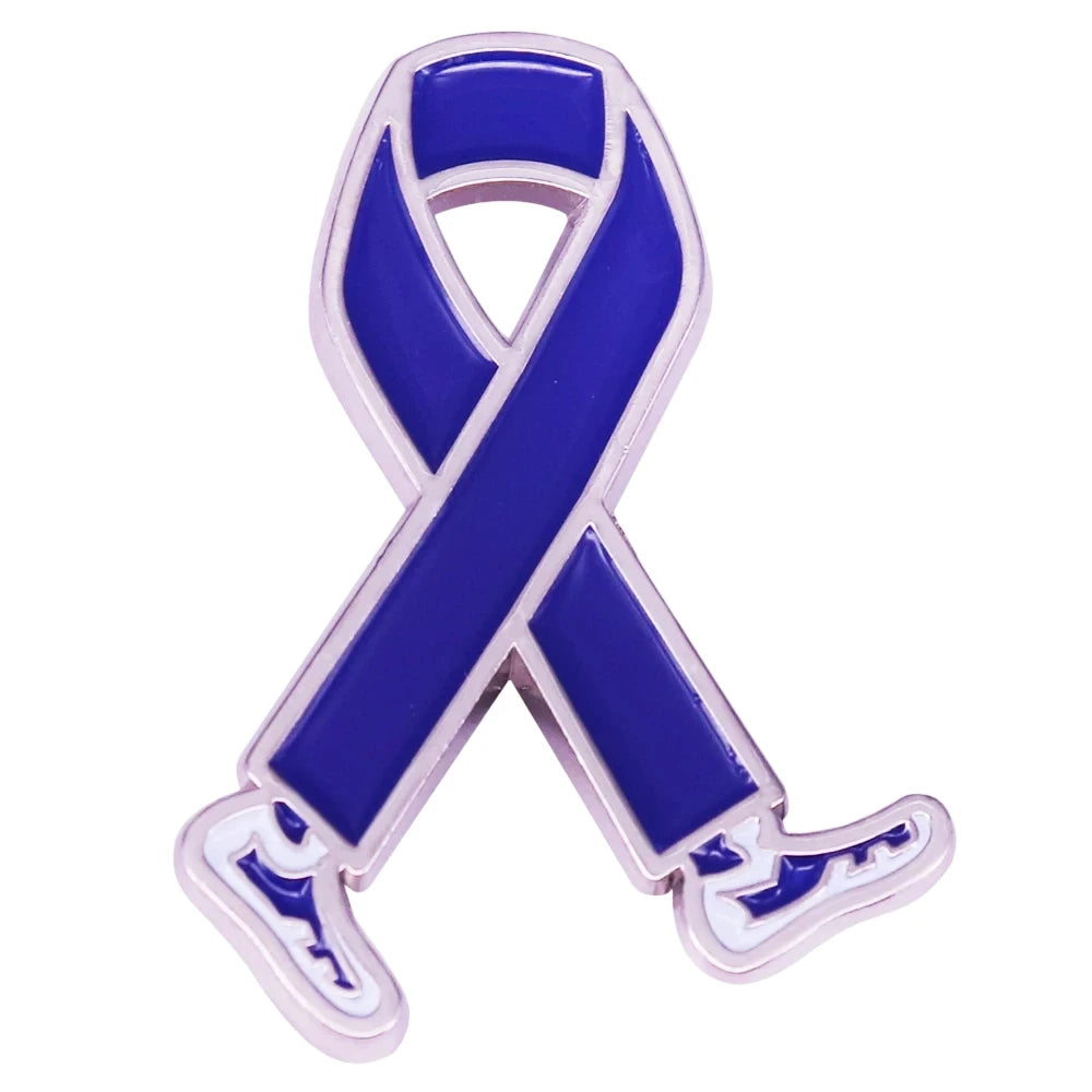 Colorful Ribbon Enamel Pin Disease Awareness Ribbon Badge Mental Health Jewelry Backpacks Hats Jeans Decorative