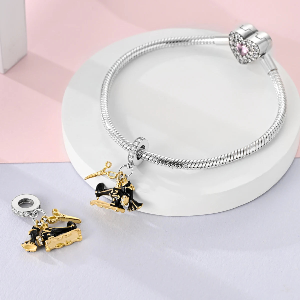 925 Silver Charms Skirt Ballet Shoes Pink Pendants Fit Original Bracelet Beads Diy For Woman Jewelry - élise & madelyn