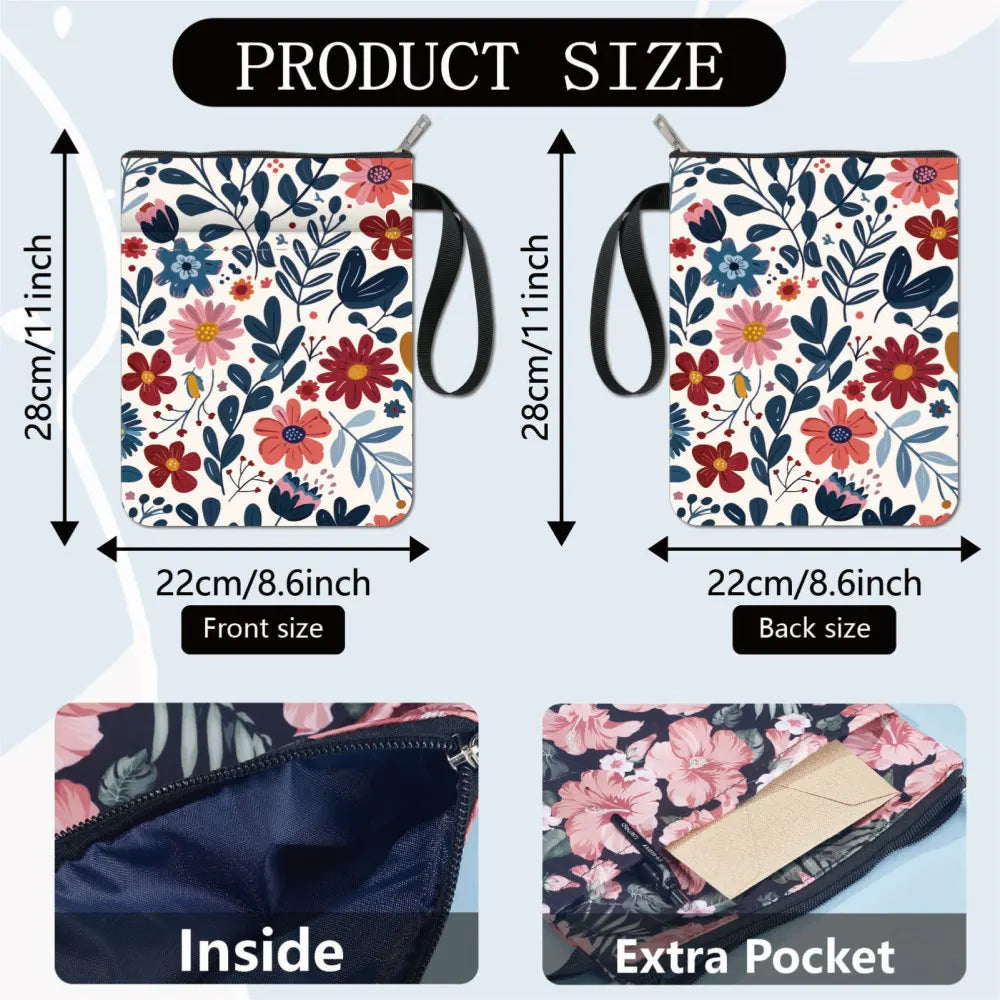 1 pc Sun Moon Star Book Sleeve with Zipper Galaxy Boho Book Protector Pouch for Paperback Black Space Waterproof Fabric - élise & madelyn