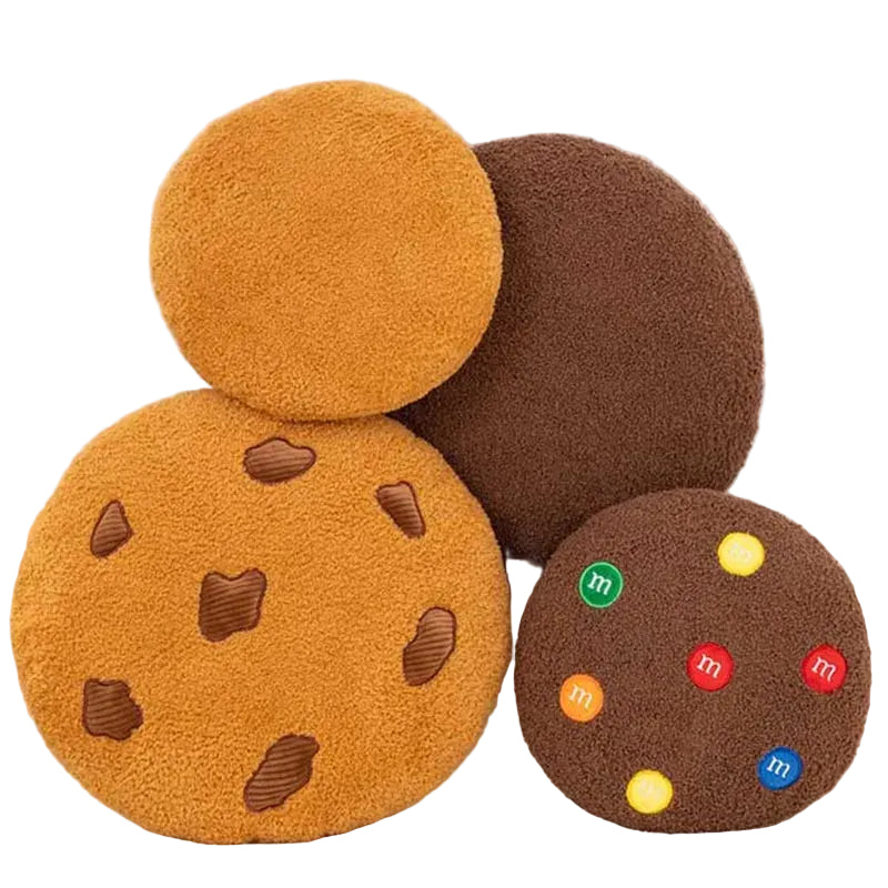 Creative Cookies Pillows Round Shape Chocolate Biscuits Stuffed Plush Toys Realistic Food Snack Seat Cushion Plushie Props Gifts - élise & madelyn