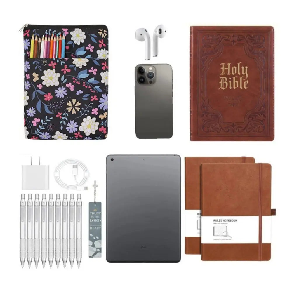 New Portable Bible Cover Zipper Multi-functional Bible Carrying Case Stylish Book Bag Outdoor - élise & madelyn