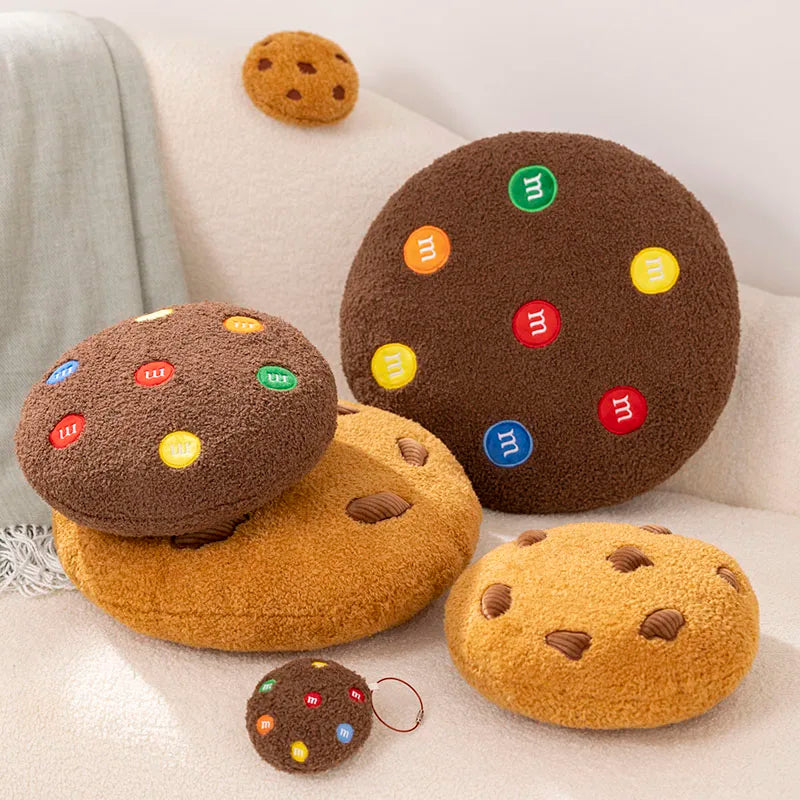 Creative Cookies Pillows Round Shape Chocolate Biscuits Stuffed Plush Toys Realistic Food Snack Seat Cushion Plushie Props Gifts - élise & madelyn