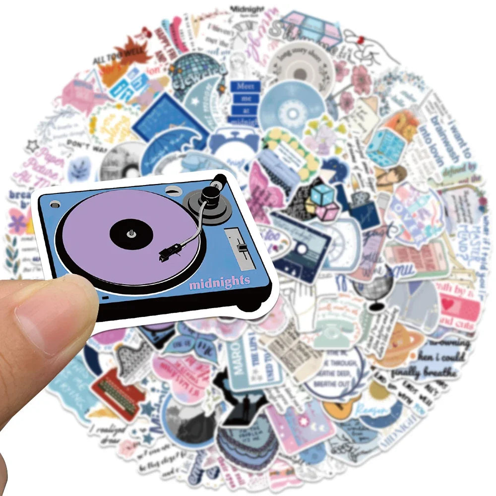 Aesthetic Lyric & Album-Inspired Vinyl Sticker Packs (10 / 30 / 50 pcs) - élise & madelyn