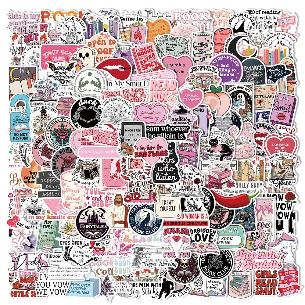 50/150PCS Romantic Reading Style Graffiti Star Covering Cartoon Stickers DIY Notebook Waterproof Stickers - élise & madelyn