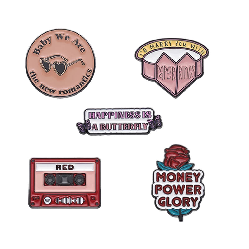 Pop Singer-Inspired Enamel Pin Sets – Aesthetic Enamel Brooches, Lyrics & Outfits | Cute Collectible Accessories for Bags, Jackets & Lanyards - élise & madelyn