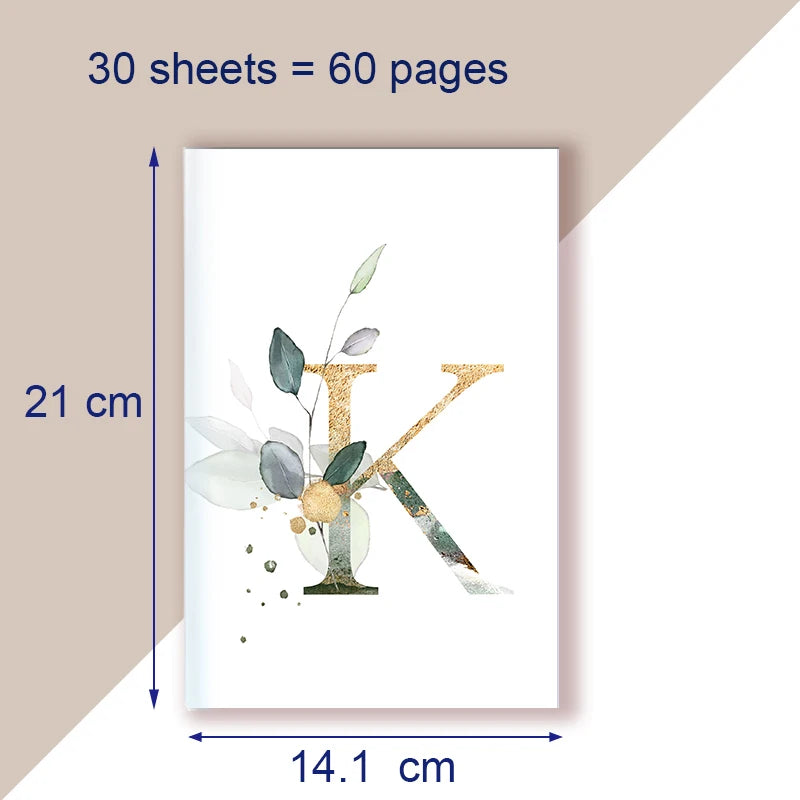 A5 Notebook Note Book Monogram Name Initial Alphabet Letter Majuscule Letters Flower Decor Personality Art Design Personal Diary - élise & madelyn
