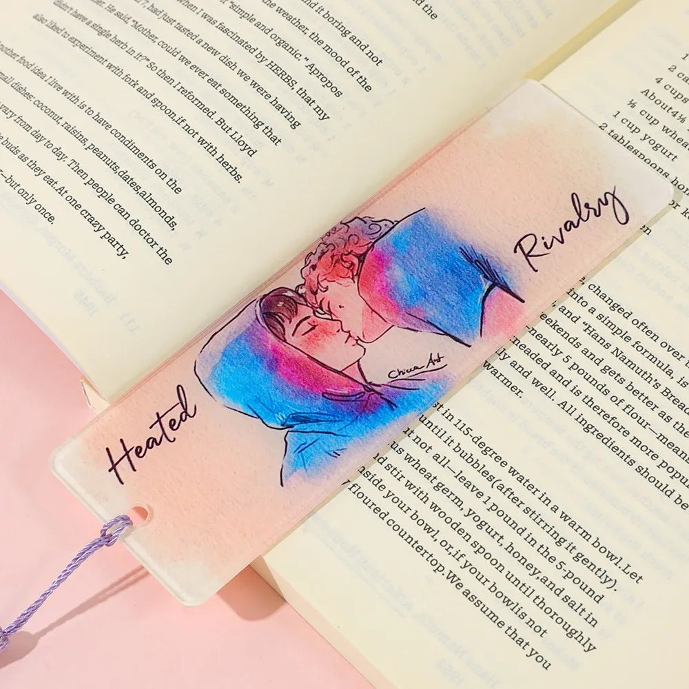 Heated Rivalry: M|M Hockey Romance Acrylic Bookmarks Book Lover Book Charms Birthday Gifts for Friends School Supplies