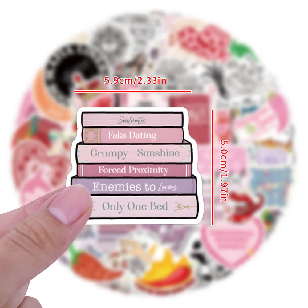 55PCS/Pack Smutty Book Stickers for Kindle Adult,Bookish Smut Reading Booktok Dark Romance Case Journal Water Bottle Sticker - élise & madelyn