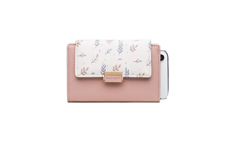 Prettyzys 2021 New Floral Zipper Wallets Medium-Length Multi-Function Women's Style Money Clips Fashionable Compact Storage