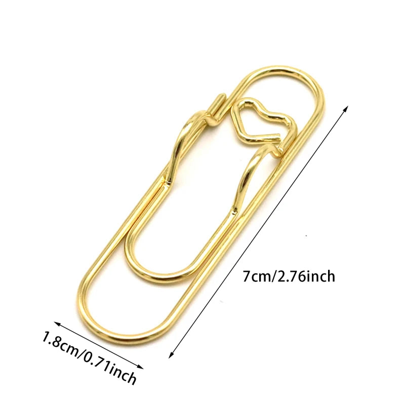15pcs/set Love Model Paper Clip Metal Bookmark Photo Flipchart Memo Ticket Holder Office School Stationery Supplies - élise & madelyn