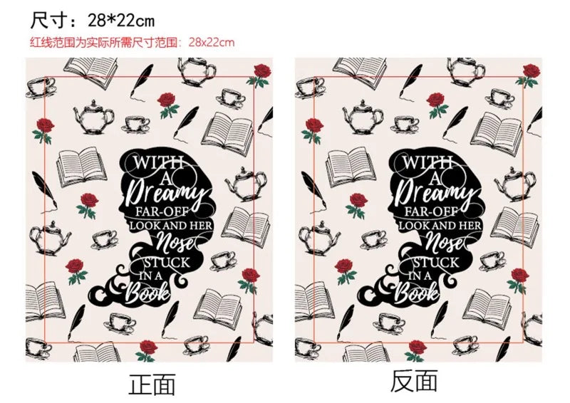 1 pc Book Sleeve with Zipper Flower Books Pouch Watercolor Flower Leaf Waterproof Protector for Paperback Fabric - élise & madelyn