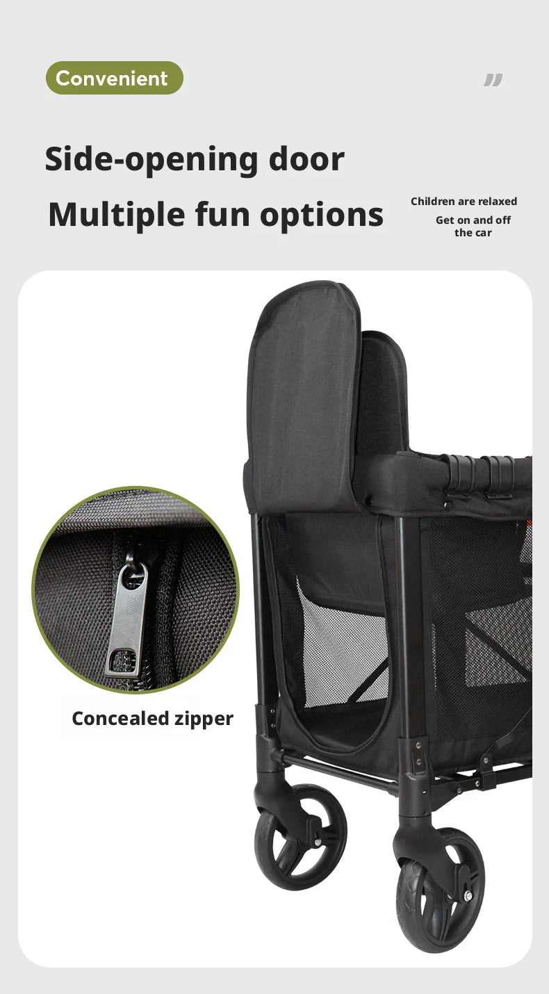 Lightweight Twin/Quad Travel Stroller – Foldable Sit & Recline Design