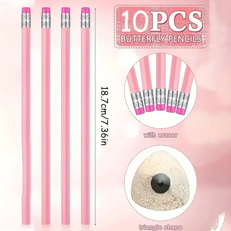 10/20/30pcs Wooden Pink Wedding Pencil with Eraser, Hb Pencil for School, Art, Office, Drawing, Sketching, Learning - élise & madelyn