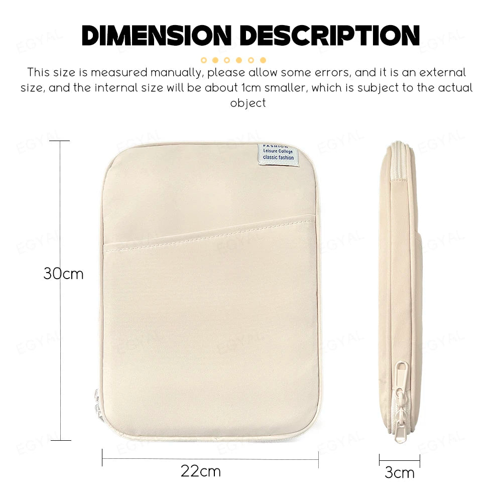 Tablet Sleeve Bag 9-11 inch for XiaoMi Pad 5 Pro iPad Air Pro 11 13 M4 M2 10th/9/8 10.2 For Samsung Huawei Shockproof Pouch Bags - élise & madelyn