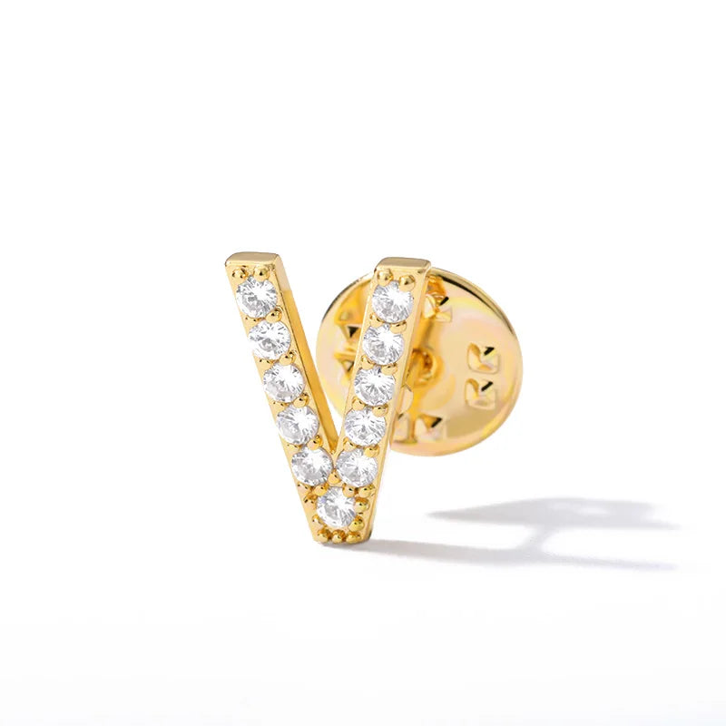 Crystal A-Z Letter Brooches for Women Initial Name Brooch Pins for Suit Shirt Collar Accessories New Rhinestone Brooch Jewelry