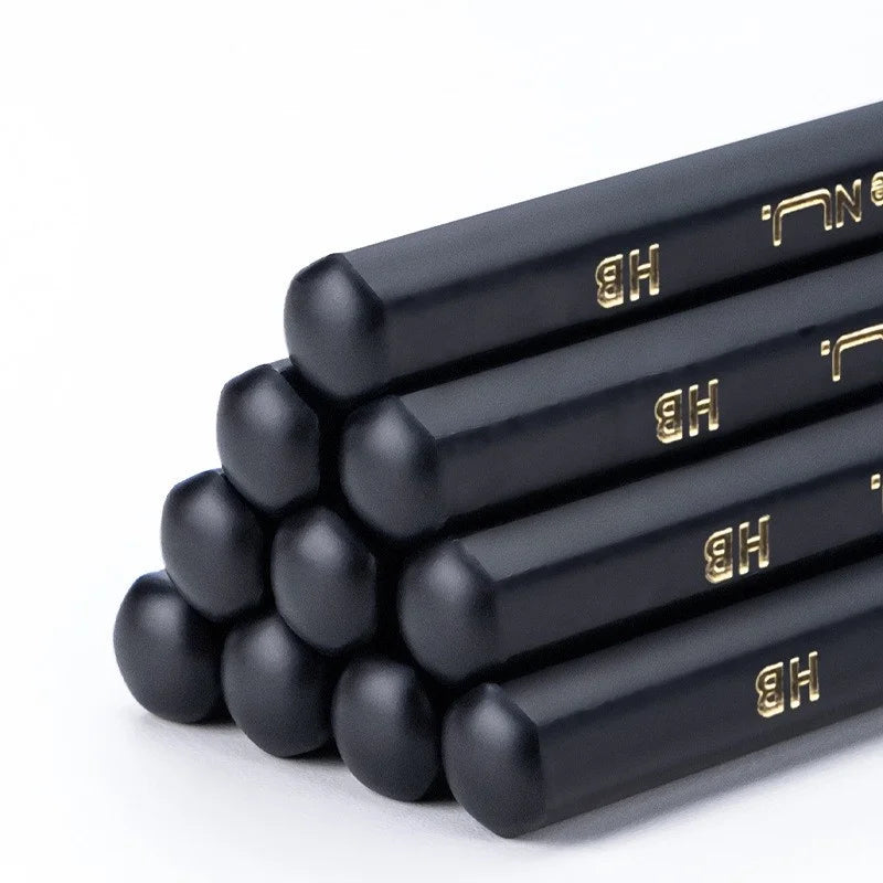 Black Wood Graphite Pencil Set HB 2B Black Lead Office Writing Pencil 10pcs Pack Gift Stationery - élise & madelyn