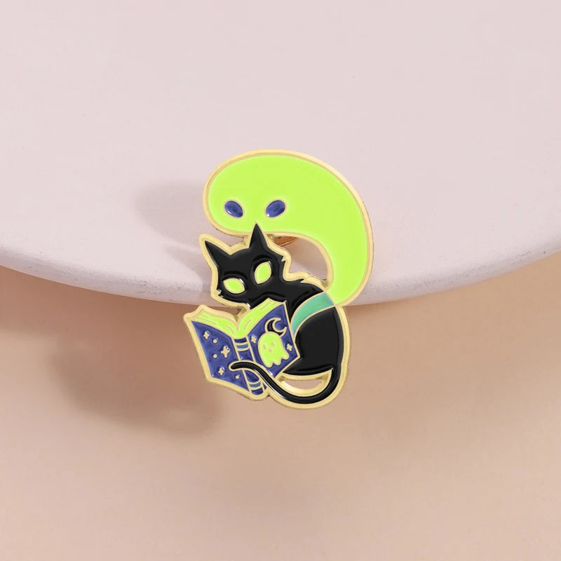 Book Lover Series Enamel Pins Certified Book Addict Violent Litle Thing Brooches Lapel Badge Jewelry Gifts for Bookworm Friends