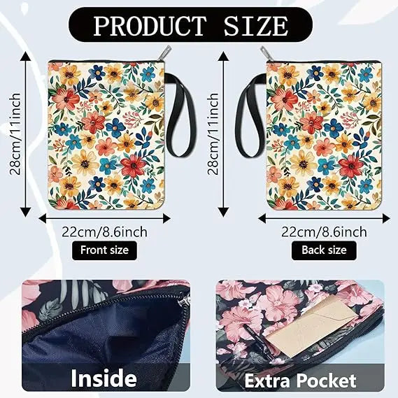 1pc Giraffe Book Sleeve Cartoon Animal Book Covers Book Protector for Paperbacks Washable Fabric Cloth Book Cover with Zipper - élise & madelyn