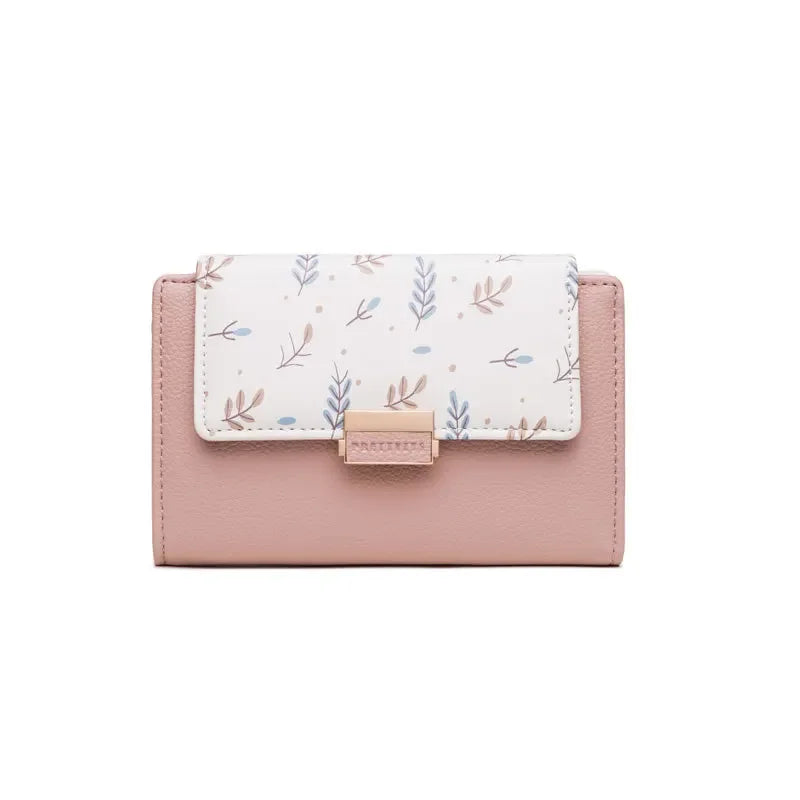 Prettyzys 2021 New Floral Zipper Wallets Medium-Length Multi-Function Women's Style Money Clips Fashionable Compact Storage