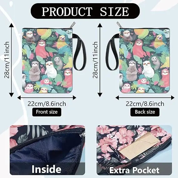 1pc Giraffe Book Sleeve Cartoon Animal Book Covers Book Protector for Paperbacks Washable Fabric Cloth Book Cover with Zipper - élise & madelyn